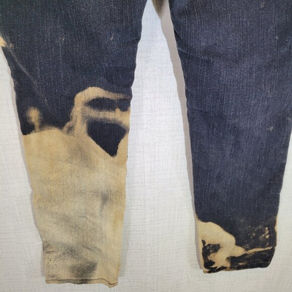 Michael Kors Jeans Womens 12 Slim 36x30 Black Denim Tie Dye Bleached Designer - Picture 11 of 12
